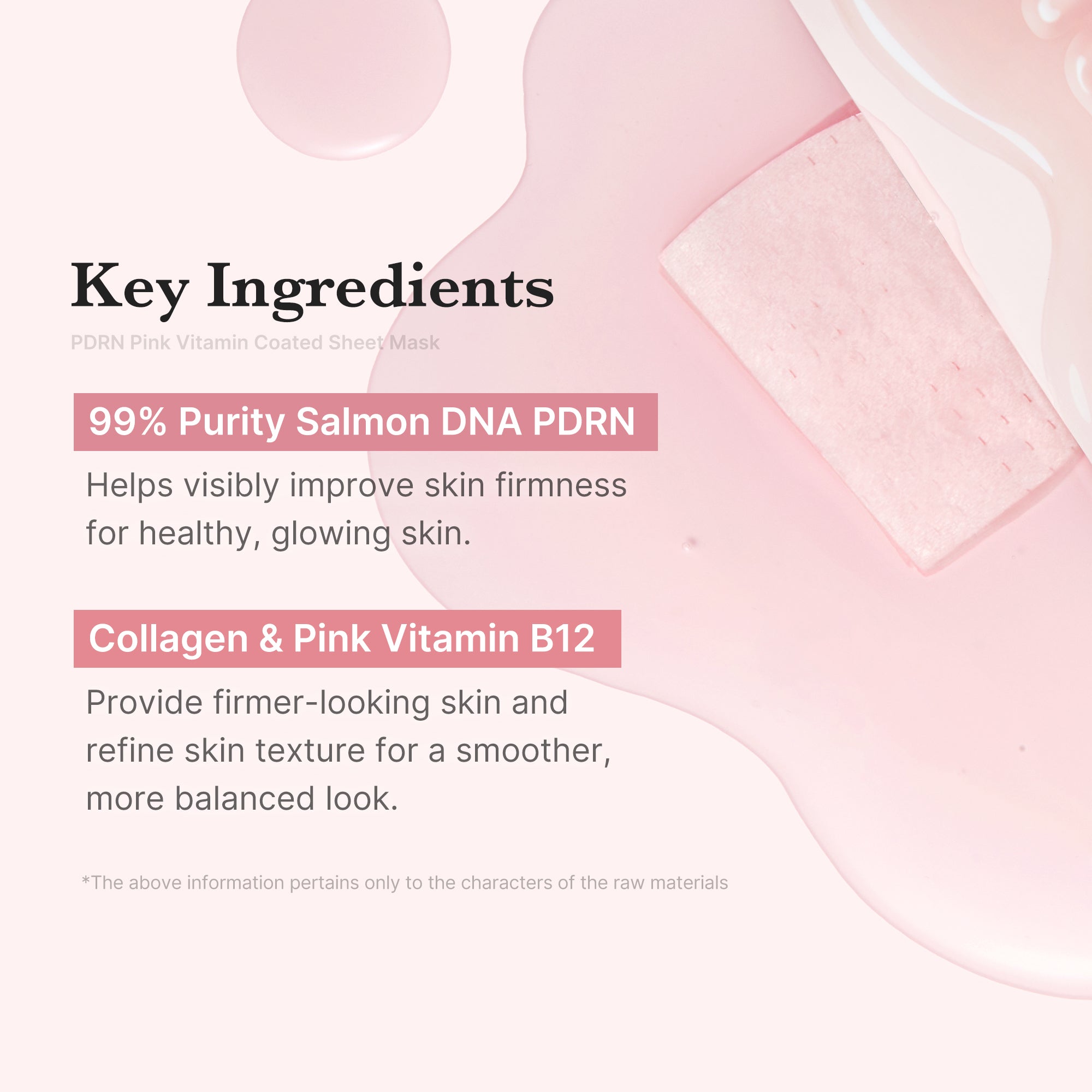 máscara de hoja de recubrimiento pdrn pink vita