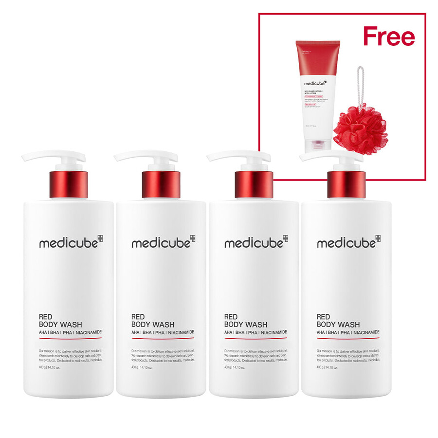 gel de baño rojo medicube