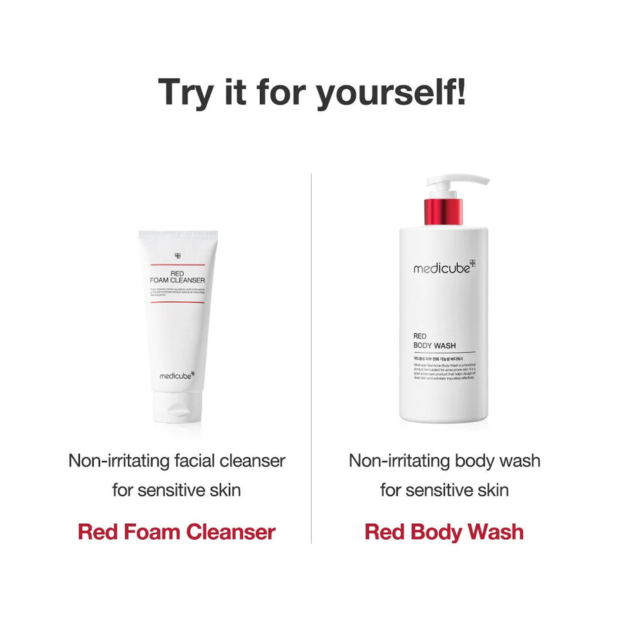gel de baño rojo medicube