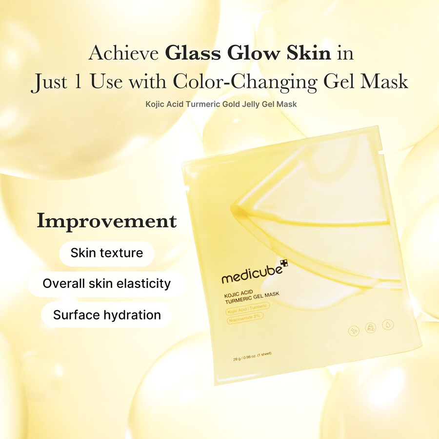 mascarilla de gel con ácido kójico cúrcuma y oro de medicube