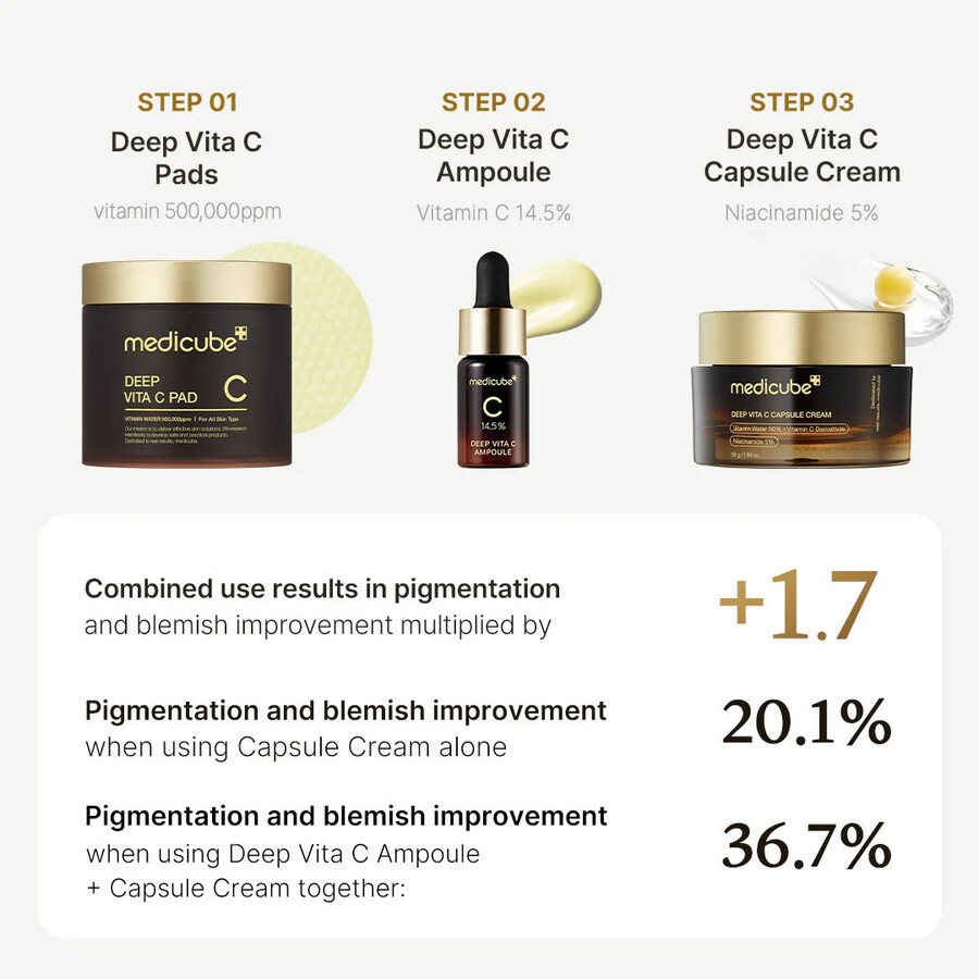 crema en cápsulas medicube deep vita c