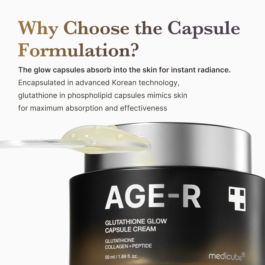 crema en cápsulas iluminadoras con glutatión medicube age-r