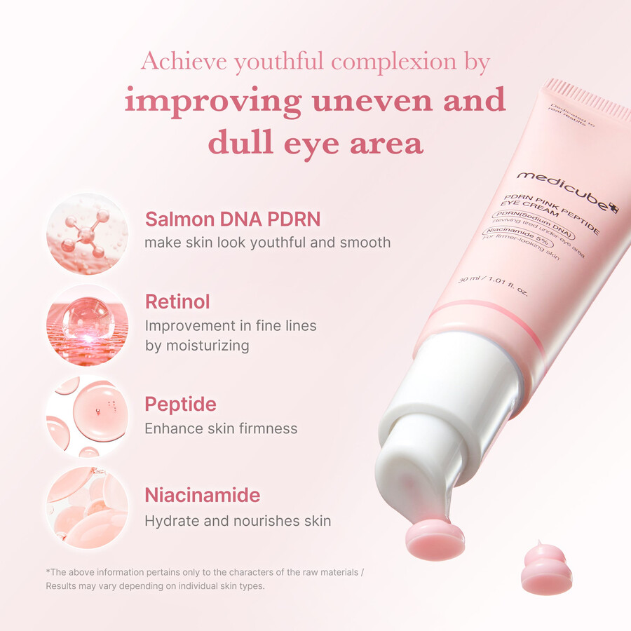 crema para ojos con péptidos rosados pdrn de medicube