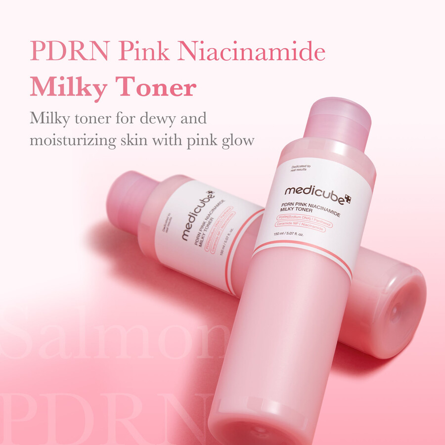tónico lechoso de niacinamida rosa pdrn de medicube