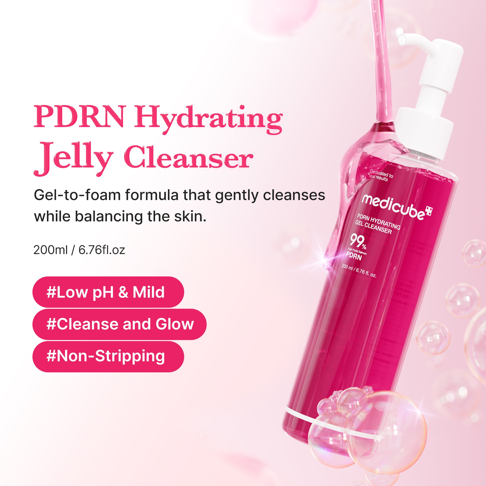 limpiador en gel rosa pdrn