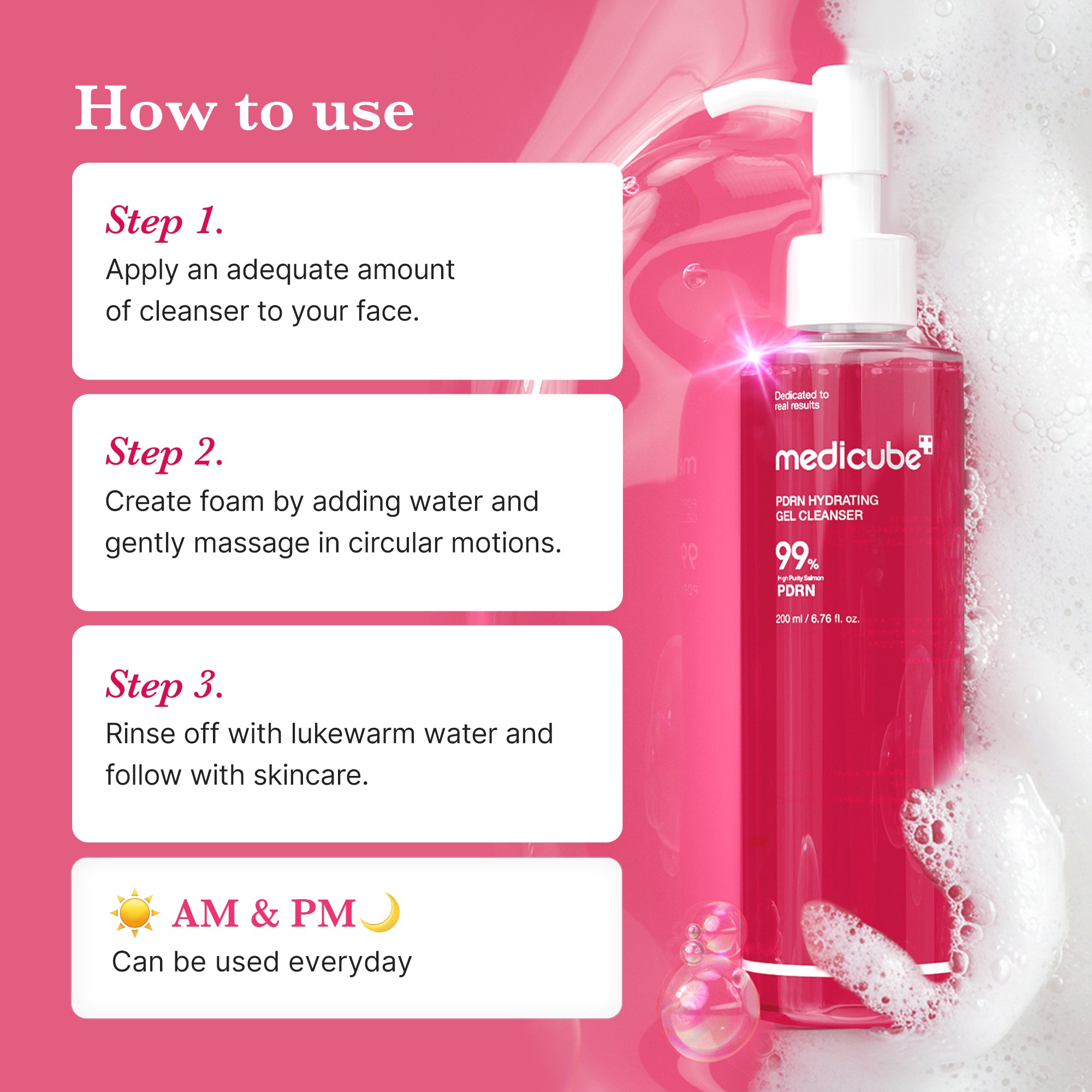 limpiador en gel rosa pdrn