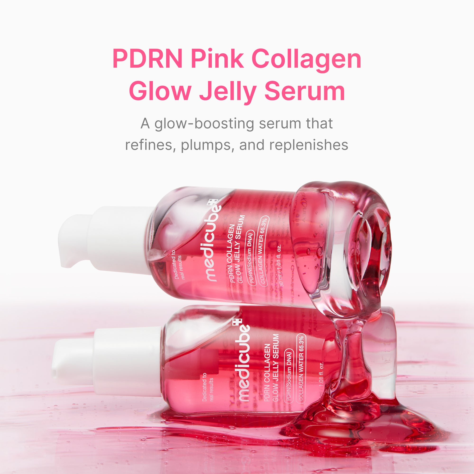 suero de gelatina brillante de colágeno rosa pdrn