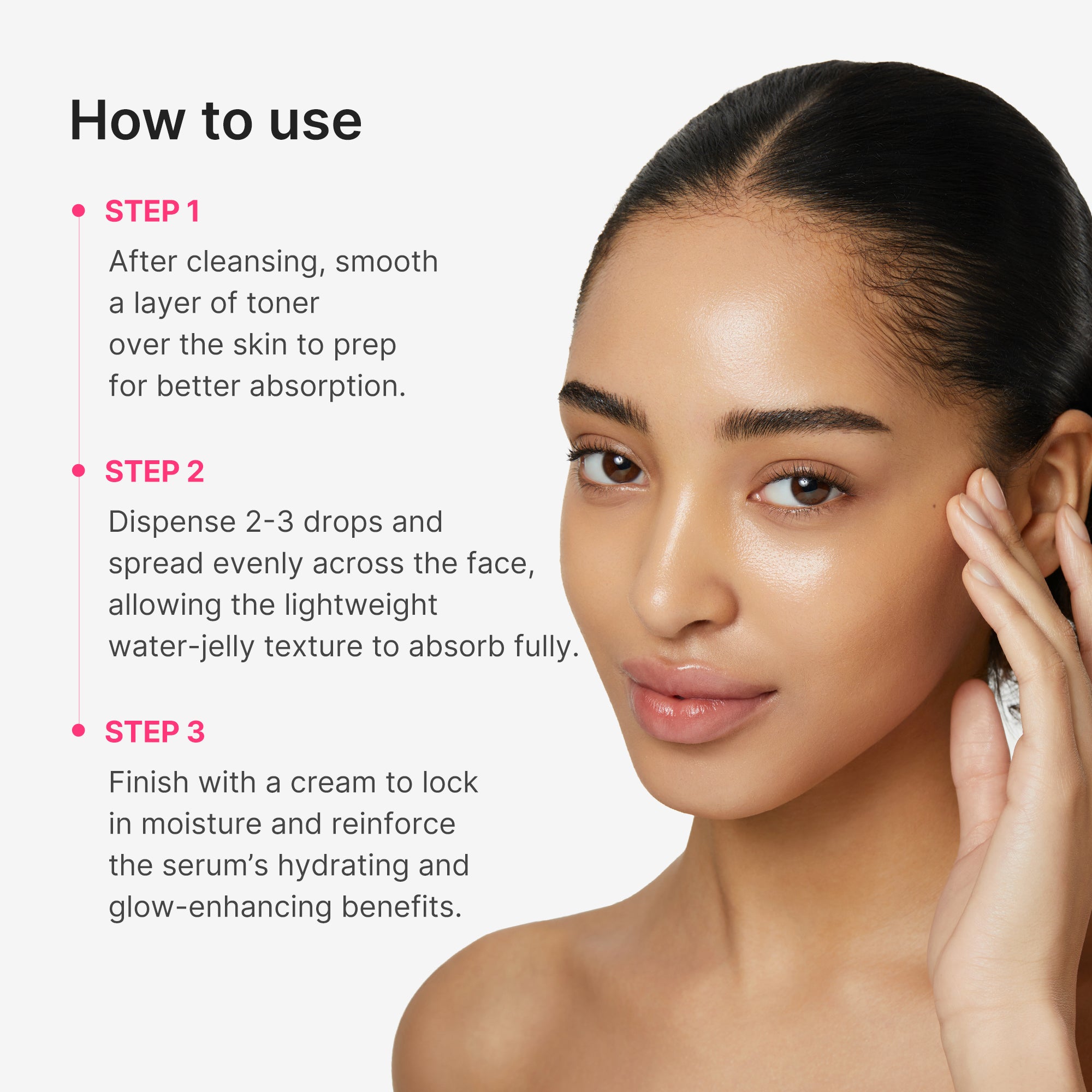 suero de gelatina brillante de colágeno rosa pdrn