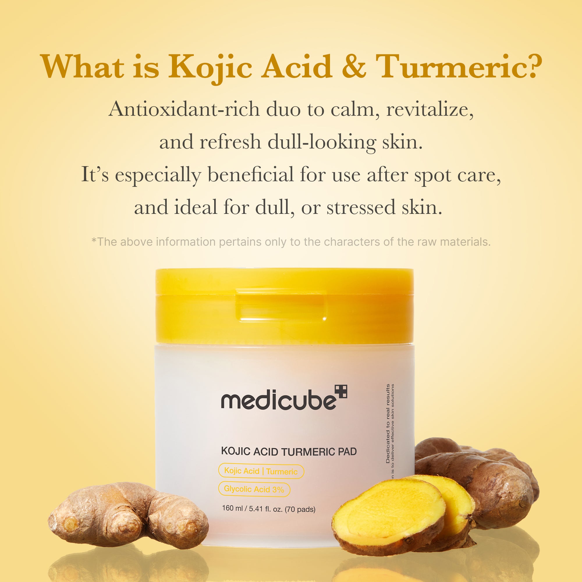 almohadilla de tóner de cúrcuma con ácido kójico