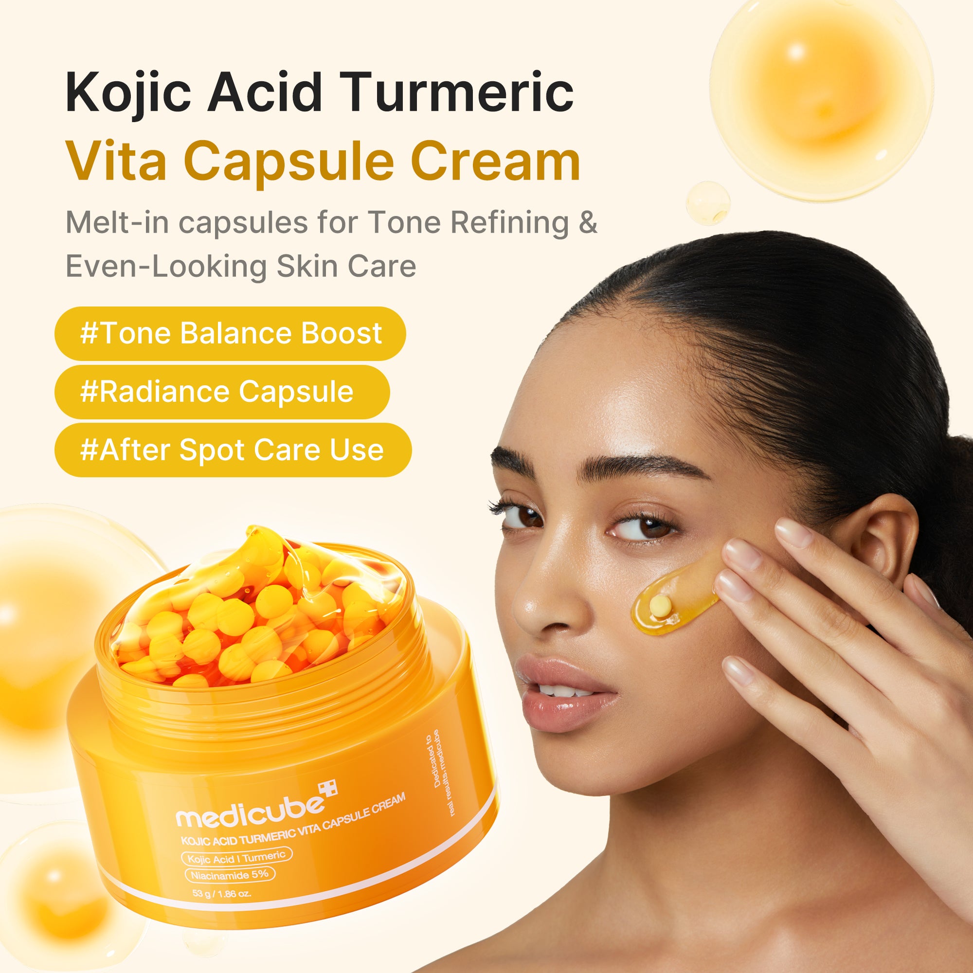 crema de cápsulas vita de cúrcuma y ácido kójico